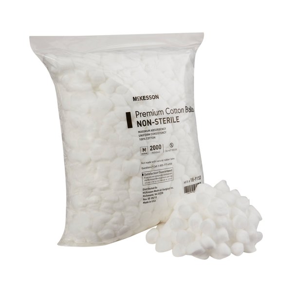 Mckesson NonSterile Cotton Ball Medium Cotton, PK 4000 18-9153